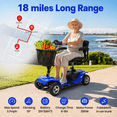 thumbnail image 5 of SACVON 4 Wheel Mobility Scooter for Seniors, 330 lbs Heavy Duty Electric Powered Scooter with 18 Miles Long Range, Swivel Seat & Removable Basket for Travel and Grocery Shopping, Blue, 5 of 18