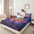 thumbnail image 4 of Castle Fairy Teens Tree Of Life Twin Sheet Sets 3pcs,Exotic Style Twin Fitted Sheet Microfiber,Bohemian Theme Breathable Flat Sheet,Lightweight Room Decor, 4 of 7