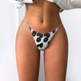 thumbnail image 2 of WZXFASHION Women's Printed Sexy Underpants Comfort Low-Rise Soft T-Back G-String Panties Intimates Silver L, 2 of 6