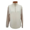 thumbnail image 4 of Half Zip Pullover Women 2025 Fall Winter Long Sleeve Color Block Collared Loose Sweatshirt Pullover Tops, 4 of 5
