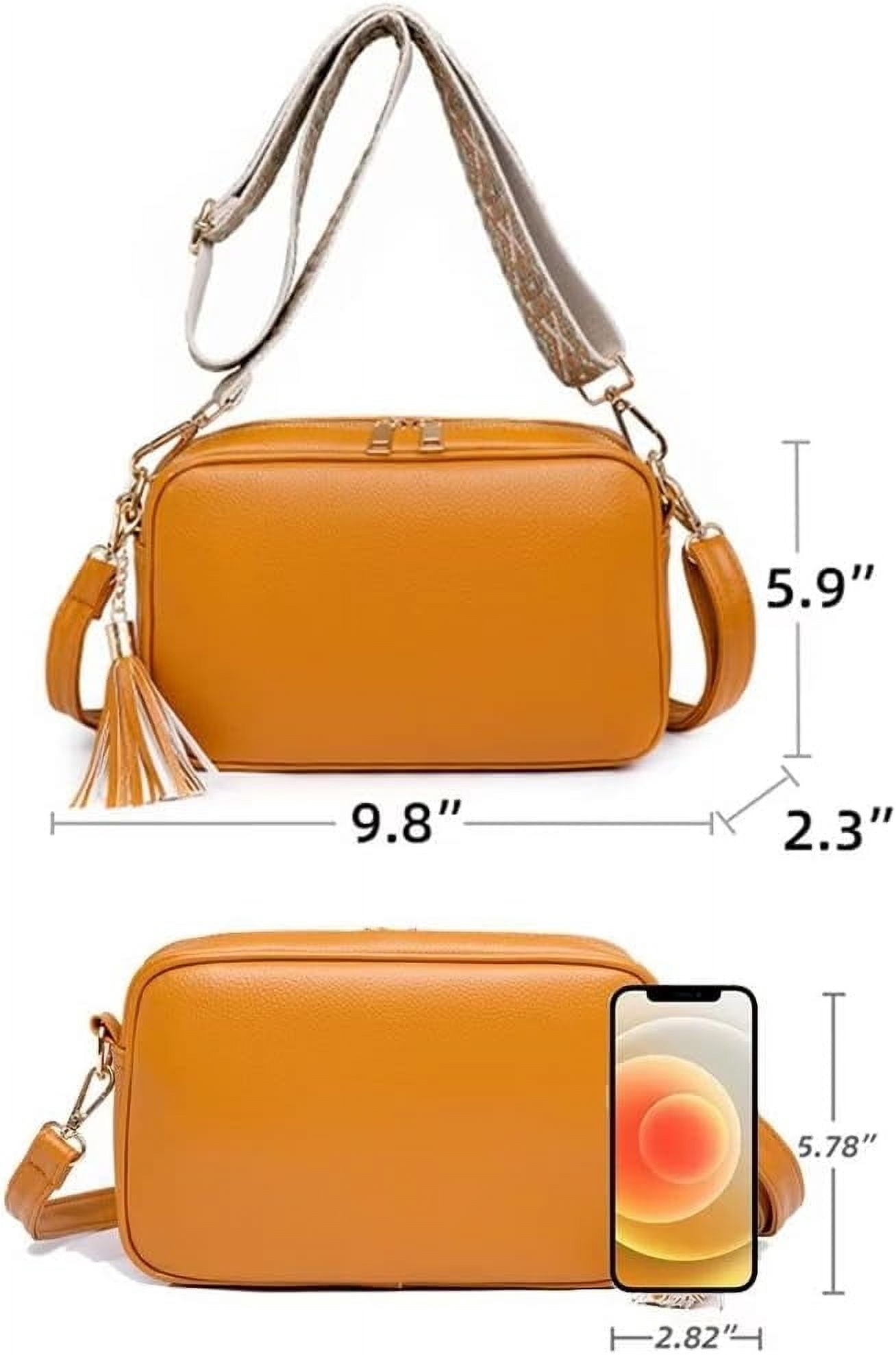 Municipal Shoulder Bag for Women Small PU Leather Crossbody Purse Lightweight Pocketbook Designer Travel Satchel with Tassel