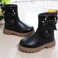 thumbnail image 5 of FSYBOA Girls Ankle Boots, Non‑Slip Side Zipper School Round Toe Kids Fall Footwear Black Size 2.5（Big Kids）, 5 of 8