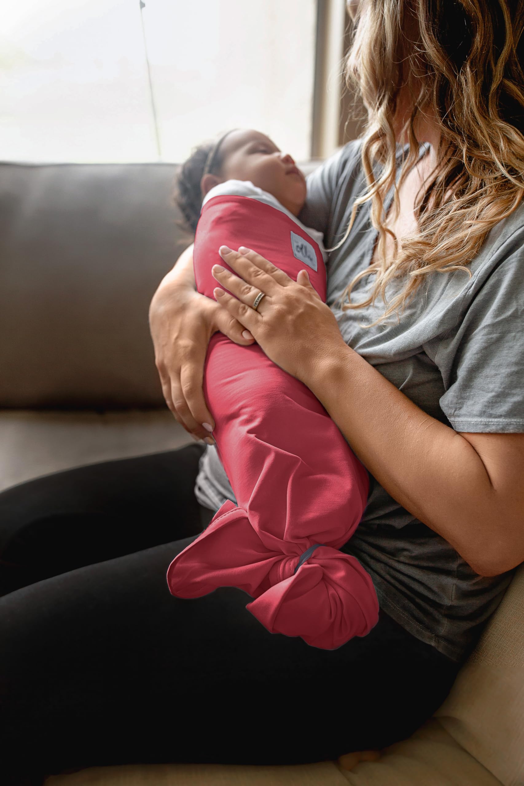 The Ollie Swaddle - Helps to Reduce The Moro (Startle) Reflex - Made from a Custom Designed Moisture-Wicking Material (Sunset)