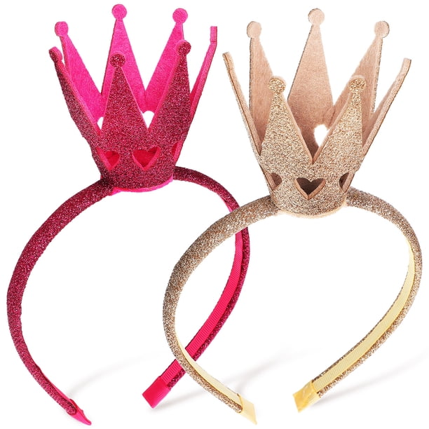 2 diademas de corona para niñas pequeñas, accesorios para el cabello para fiestas.