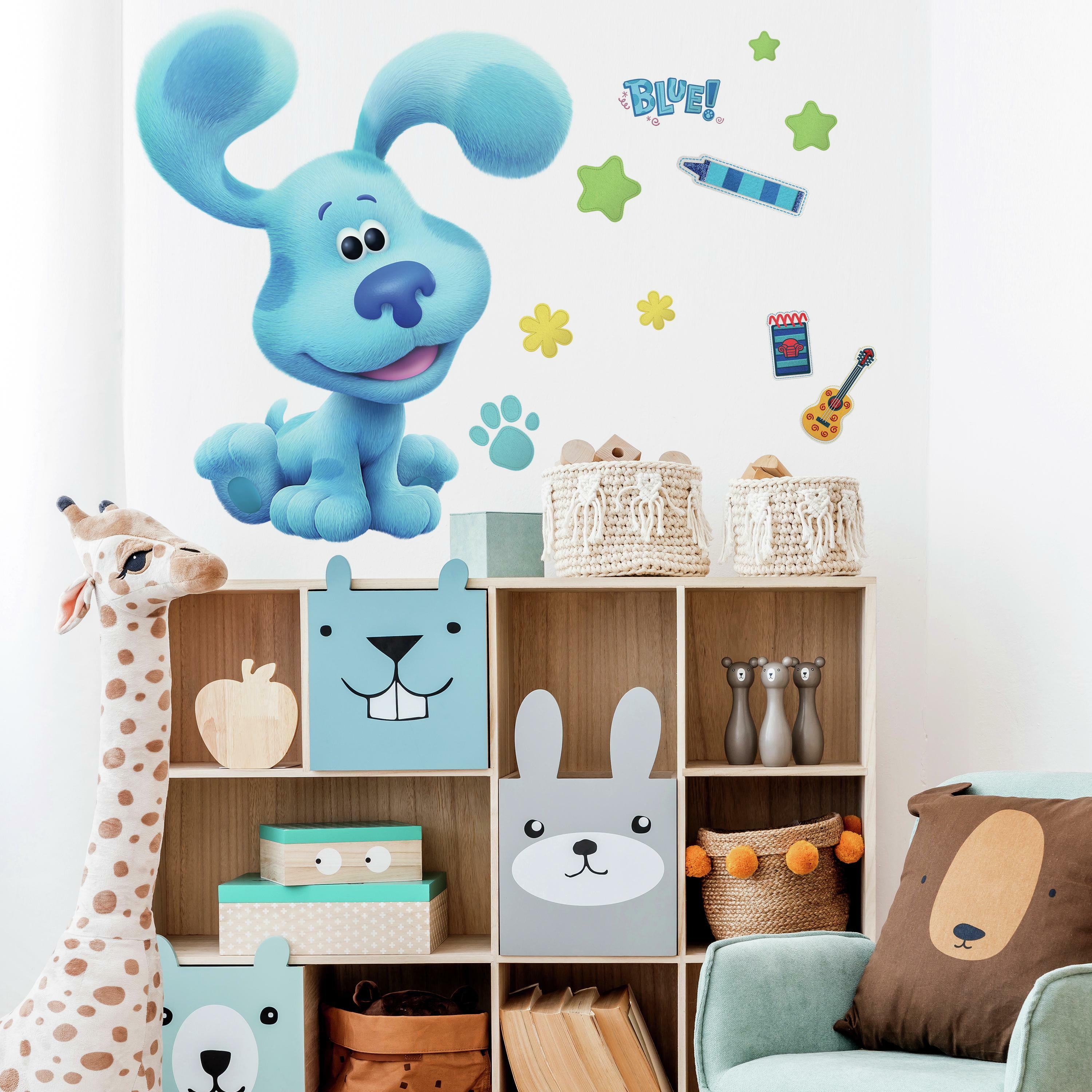 RoomMates Blue's Clues Peel and Stick Wall Stickers, Blue, 24 inches x ...