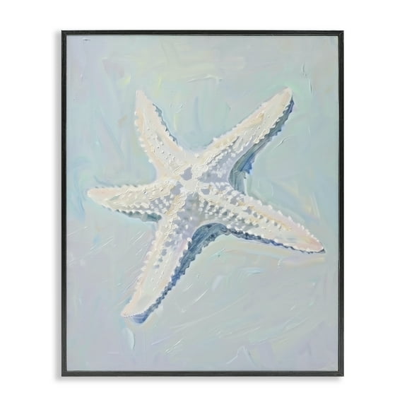 Stupell Industries Coastal Starfish on Blue Animals Painting Black Framed Art Print Wall Art, 11 x 14