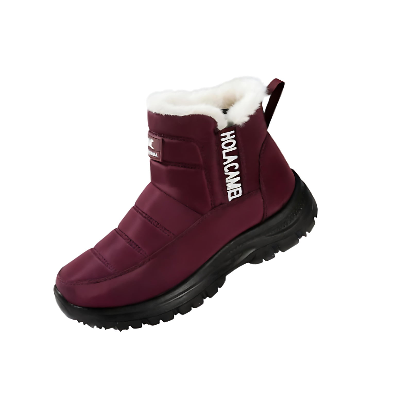 Willtoo Winter Boots for Women Waterproof Snow Boots Warm Fur Lined Ankle Booties Slip On Outdoor Lightweight Comfortable Aniti Slip Hiking Camping Walking Shoes Red