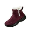 thumbnail image 2 of Willtoo Winter Boots for Women Waterproof Snow Boots Warm Fur Lined Ankle Booties Slip On Outdoor Lightweight Comfortable Aniti Slip Hiking Camping Walking Shoes Red, 2 of 4