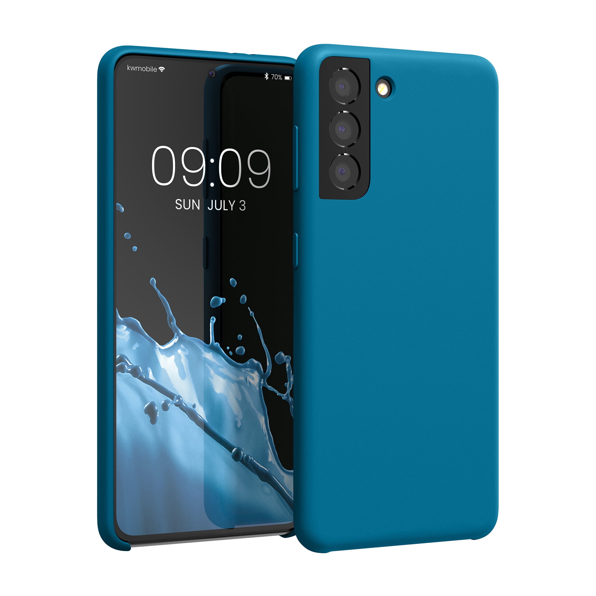 Kwmobile TPU Silicone Back Cover Cell Phone Case for Samsung Galaxy S21, Blue