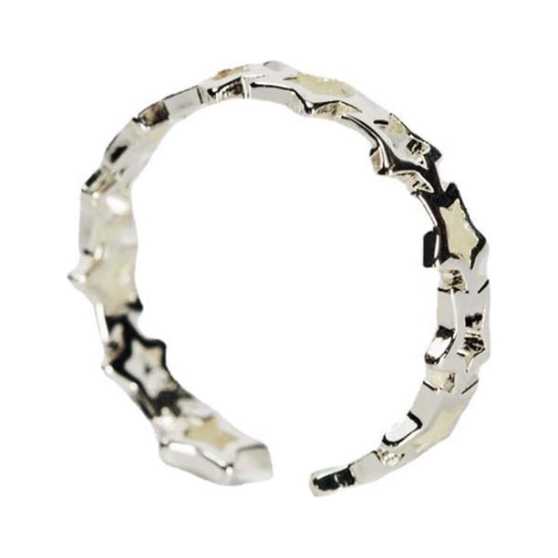 TQEHS Anillos de estrellas luminosas para parejas con diseño calado