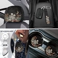 thumbnail image 4 of Uorisanigo Car Seat Covers Full Set Funny Skull Flower Steering Wheel Cover Pack of 18 Universal Armrest Cushion,Shoulder Strap Protector,Hand Brake Headrest Gear Shift Cover,Coasters,Keychain, 4 of 7