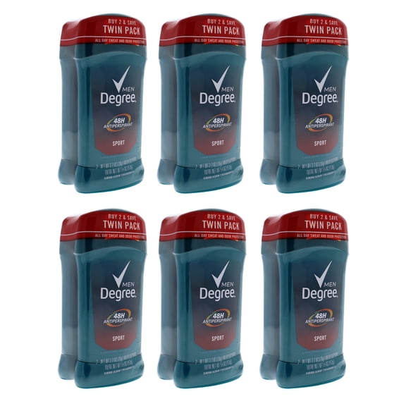 Degree Men 48H Antiperspirant Sport Deodorant Stick Duo - Pack of 6, 2 x 2.7 oz