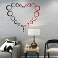 thumbnail image 2 of 18 Uds espejo acrílico pegatina de pared calcomanía para el hogar sala de estar dormitorio decoración 3D flor DIY decoración de pared plata Xemadio WMZL-905-1, 2 of 7
