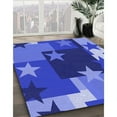 thumbnail image 3 of Ahgly Tapis d'Intérieur Lavable en Machine Carré Transitionnel Bleu Ciel, 4 Pieds Carré, 3 of 7