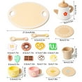 thumbnail image 3 of ChicYu Simulated Tea Set Pretend Play Set Wooden Toy Tea Set with Tray Safe and Durable for Kids Pretend Tea Party Role Playing, 3 of 7