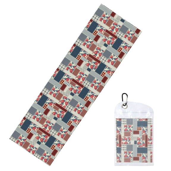 Honeii Patchwork In Country Style Print Instant Cooling Sports Towel,40"x12" Cooling Towel,Quick-Drying Towel for Gym, Running, Yoga, and Outdoor Sports