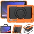 thumbnail image 2 of Case for Samsung Galaxy Tab S10 Ultra 2024/ S9 Ultra/ S8 Ultra 14.6 inch, 360 Rotating Stand Handle Pencil Holder Shoulder Strap Heavy Duty Shockproof Cover, Orange, 2 of 7