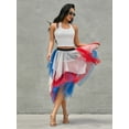 thumbnail image 3 of Caoirhny Women Fashion Midi Skirts Contrast Color/Solid Color Elastic High Waist Irregular Ruffles Multi-Layered Tulle Tutu Skirts, 3 of 9