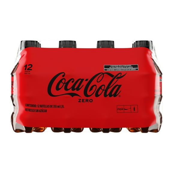 Refresco Coca Cola zero 12 botellas de 355 ml c/u