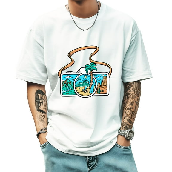 Graphic Tees for Men Summer New Print Casual Tee Fashion Trend Sports Shirt Select