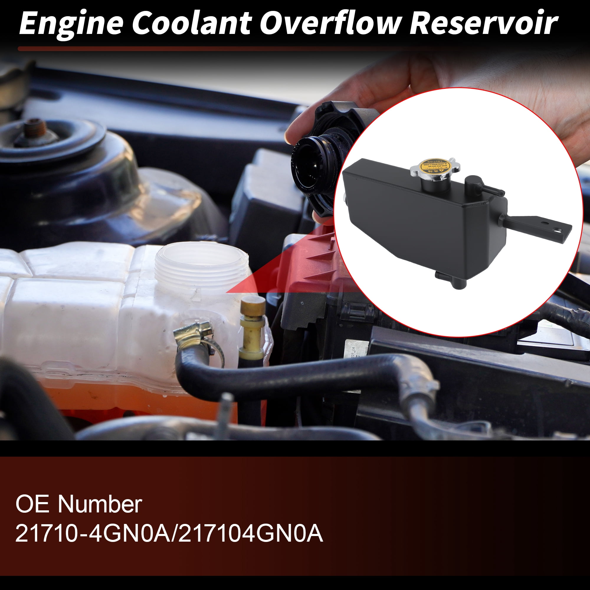 Unique Bargains Aluminium Coolant Expansion Reservoir Tank for Infiniti Q50 2014-2015