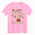 thumbnail image 3 of YIWULA Girl Halloween Shirt Bow/Pumpkin T-Shirt Top Fall Halloween Outfit(9-10 Years,Pink), 3 of 7