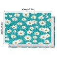 thumbnail image 6 of Turquoise Daisy Flower Pattern Summer Placemats Table Placemats Set Of 4-Linen Kitchen Washable Placemats Table Mats 11.8"x17.7" Non-Slip Heat Resistant, 6 of 6