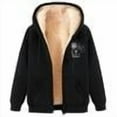 thumbnail image 4 of FNFYFH Womens Warm Fuzzy Zip Up Hoodies Faux Fur Fleece Winter Coats Sherpa Jacket with Pockets Long Sleeve Printing Winter Coat with Pockets, 4 of 5