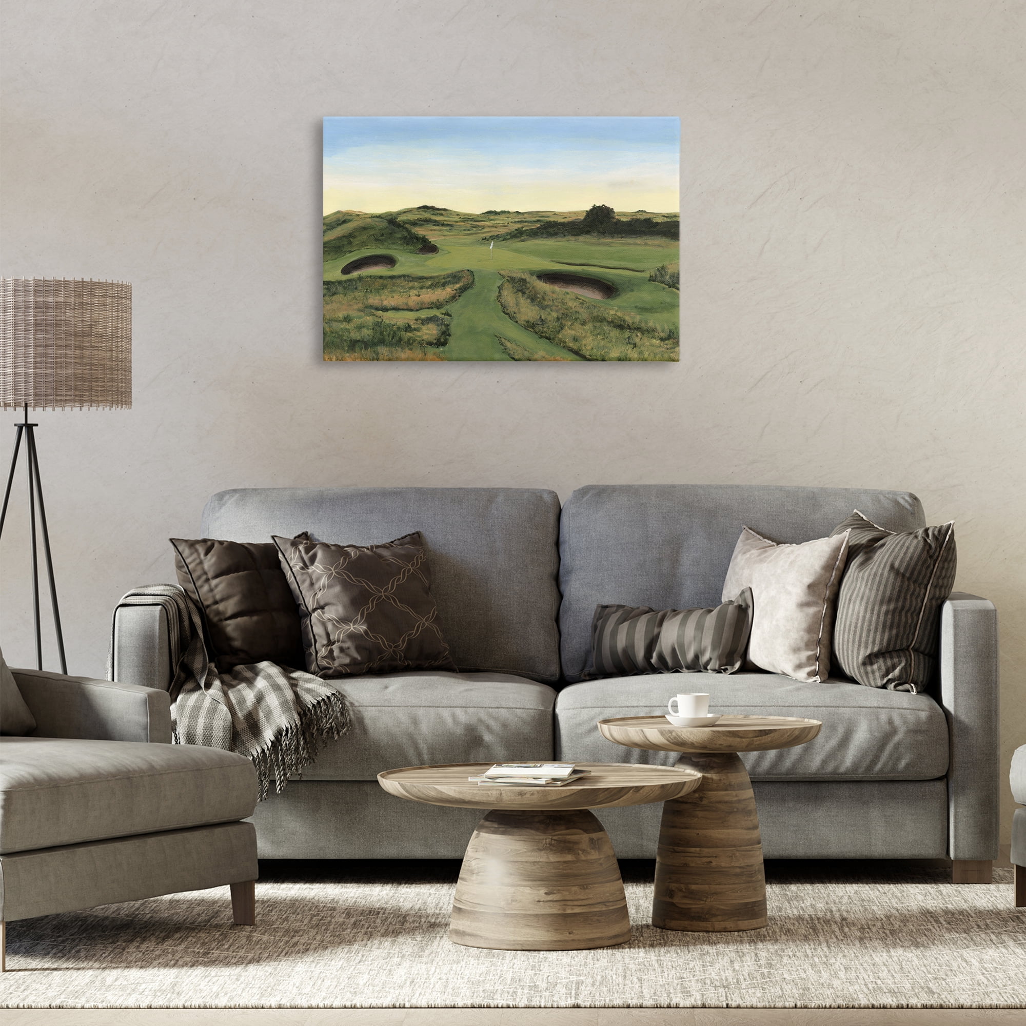 Stupell Industries Golf Field Landscape Landscape Painting Gallery Wrapped Canvas Art Print Wall Art, 30 x 20