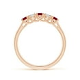 thumbnail image 2 of ANGARA Natural Half Eternity Five Stone Ruby and Diamond Wedding Band in 14K Rose Gold for Women (Size-2.8mm) | July Birthstone, Birthday, Anniversary, Jewelry Gift for Women | Natural Ruby Ring, 2 of 10