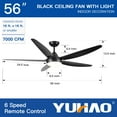 thumbnail image 4 of Elegant and Contemporary XNGGNG 56-Inch Integrated LED Ceiling Fan with Black ABS Blade  Designed for Ambient Lighting and Efficient Air Circulation, 4 of 9