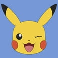 thumbnail image 2 of Boy's Pokemon Pikachu Wink Face Performance Graphic Tee Royal Blue Heather Medium, 2 of 4