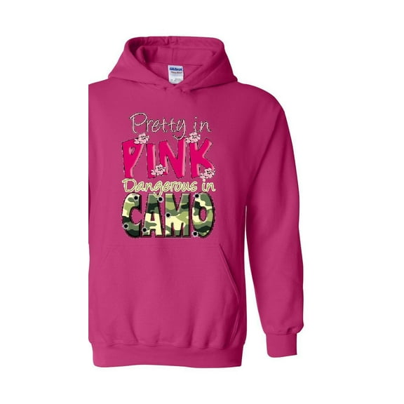 Women Sweatshirts and Hoodies - Pretty in Pink Dangerous in Camo