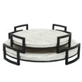 thumbnail image 3 of Sagebrook Home S/2 Plateaux Ronds en Bois, Gris, 3 of 4