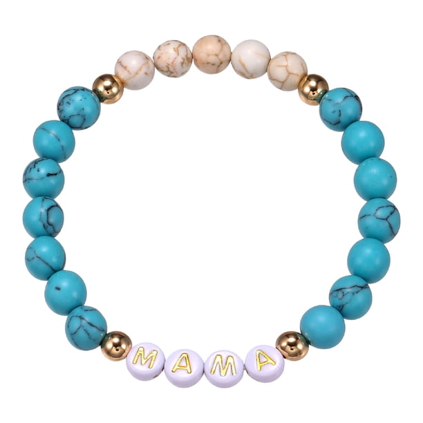 Pulseras para mujer, regalos para mujer, pulsera de piedra europea y de moda, regalo para el día de la madre, pulsera MAMA, pulsera de moda