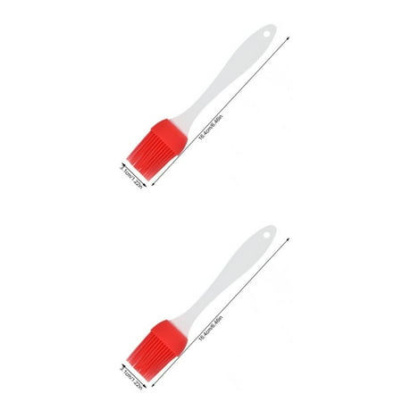 

2pcs Silicone Basting Brush Clear Handle Heat Resistant Pastry Pancake BBQ Oil Brush Butter Baking Tool Red