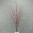 thumbnail image 1 of 1 Pc, 34 Inch Small Fuzzy Berry Spray For Fall Decorations & Arrangements - Red/Black, 1 of 5