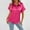 Hot Pink, variant on Blczomt Short Sleeve Tops for Women Button Down Dressy Casual Plain Shirt White Solid Color Spring Summer Ladies Tops