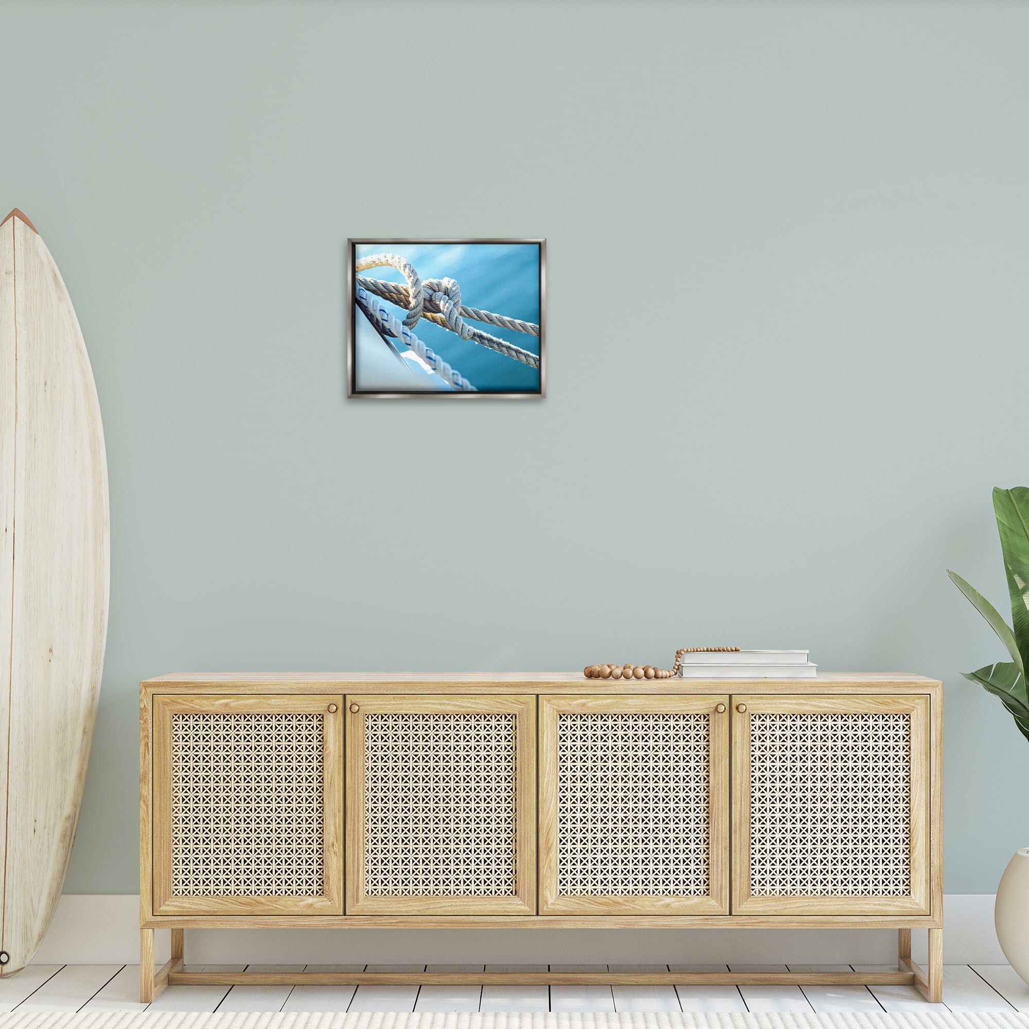 Stupell Industries Nautical Boating Knot Transportation Photography Gray Floater Framed Canvas Art Print Wall Art, 21 x 17