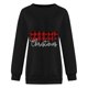 thumbnail image 2 of Gibobby Sudaderas para mujer Sudadera de cuello redondo con estampado navideño para mujer, suéter ajustado, camisetas casuales de manga larga(Negro,XG), 2 of 4