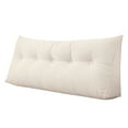 thumbnail image 2 of Riforla Dorm Triangular Headboard Bolster Pillow - White Velvet Wedge Pillow with Removable Cover, Soft Supportive Design, Side Pocket, 2 of 7
