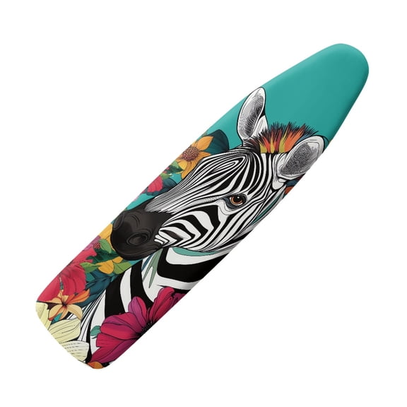 HELLHERO Iron Board Cover Polyester Fiber Fabric Dust Covers Home Ironing 15x54 Inch Zebra Floral Pattern