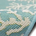 thumbnail image 3 of ESENCIA Indoor/Outdoor Power Loomed Latex Back Non Slip Mat - Traditional Border Coastal Fish Colorful (Coral Edge Aqua) (2' x 2'10"), 3 of 5