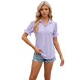 thumbnail image 2 of Womens Dressy Casual Blouses Shirts Lapel Neck Business Casual Summer Tops S, 2 of 9
