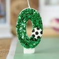 thumbnail image 3 of Soccer Birthday Candle Number 9 Green Glitter Cake Topper Decoration for 9th Birthday Party Kids Adults Soccer Themed Cupcake Decor Safe Wax Long-Lasting Burn, 3 of 3