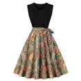 thumbnail image 1 of Vestido de Verano para Mujeres Moda Casual Suelto Impreso sin Mangas Cuello en V Vestido Grande Del Doblado, Estilo Sexy, 1 of 5
