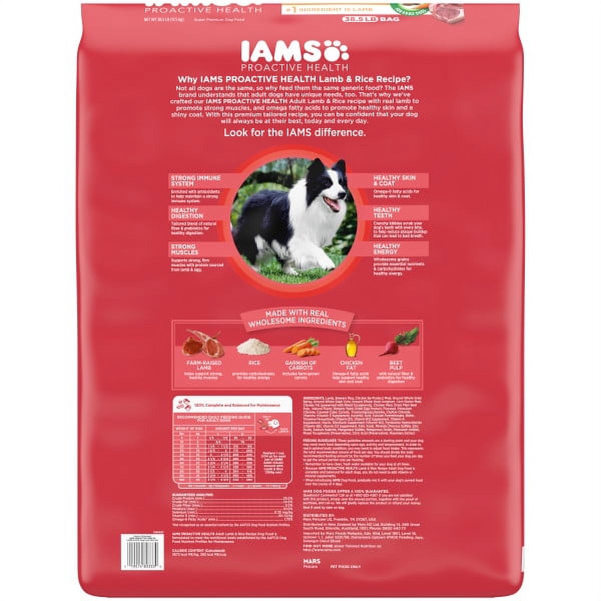 IAMS Minichunks Adult Dry Dog Food Lamb & Rice Recipe Dog Kibble, 38.5 lb. Bag - image 4 of 11