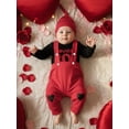 thumbnail image 5 of BemeyourBBs Newborn Baby Boys Valentines Day Outfits Lover Boy Letters Embroidery Long Sleeve Romper with Overalls Pants Set Cute Infant Spring Clothes, 5 of 9