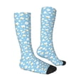 thumbnail image 3 of Vsdgher Blue Popcorn Print Thigh High Socks Extra Long Stretchy Sock Women Over Knee High Opaque Stocking Daily Wear, 3 of 5