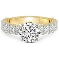 thumbnail image 3 of 4 Carat IGI Certified Round Shape Lab Grown Diamond Engagement Ring | 14K Yellow Gold |Lillian Oval Shape Side Diamond Eternity Diamond Ring | FG-VS1-VS2 Quality Friendly Diamonds, 3 of 5
